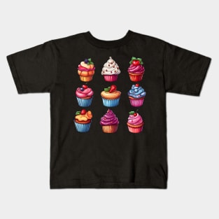 My Grandmother's Cakes - Cupcakes with Berries Retro Baking Kids T-Shirt